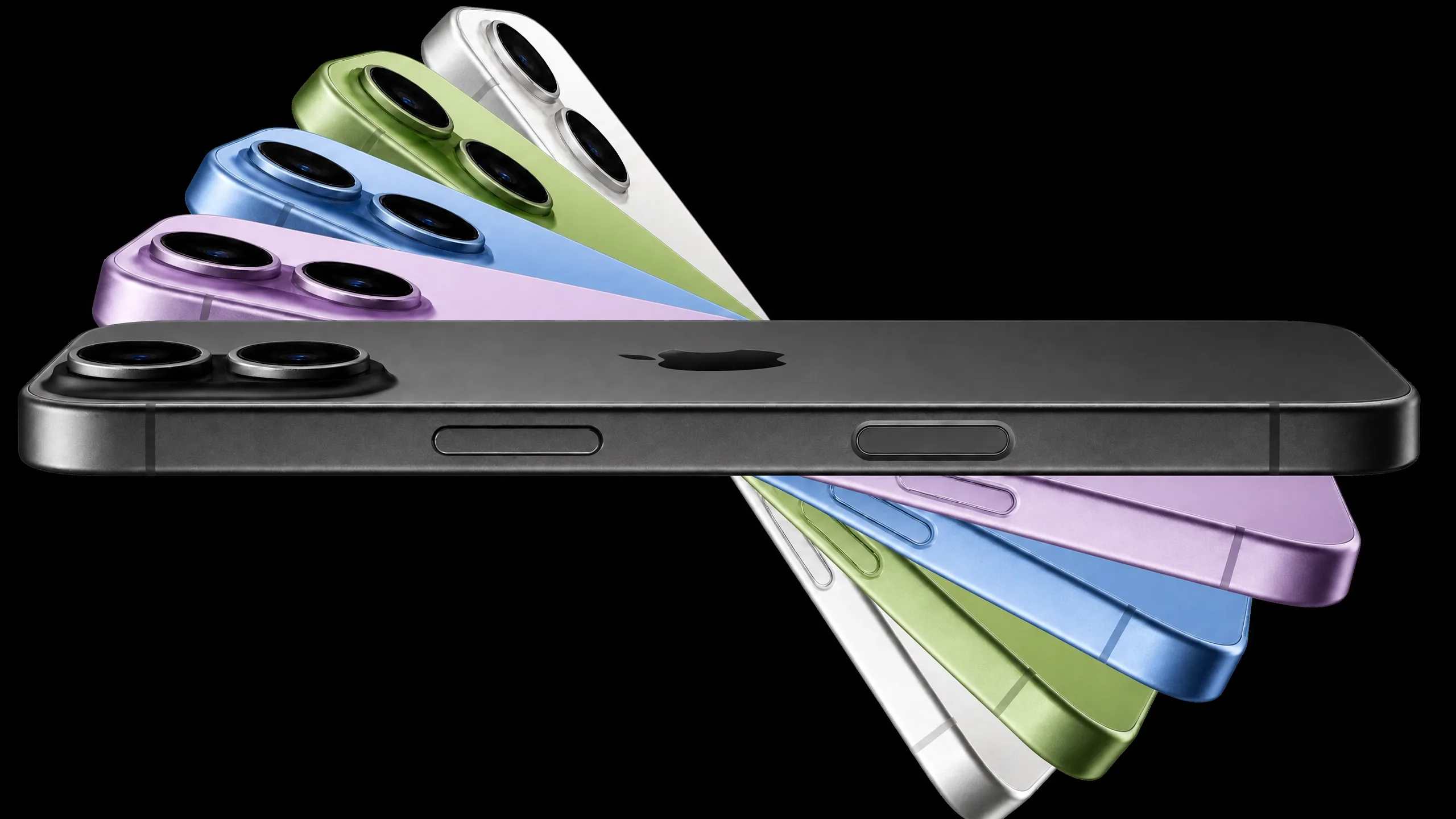 iPhone 17 بألوانه الخمسة: Black و White و Mist Blue و Sage و Lavender