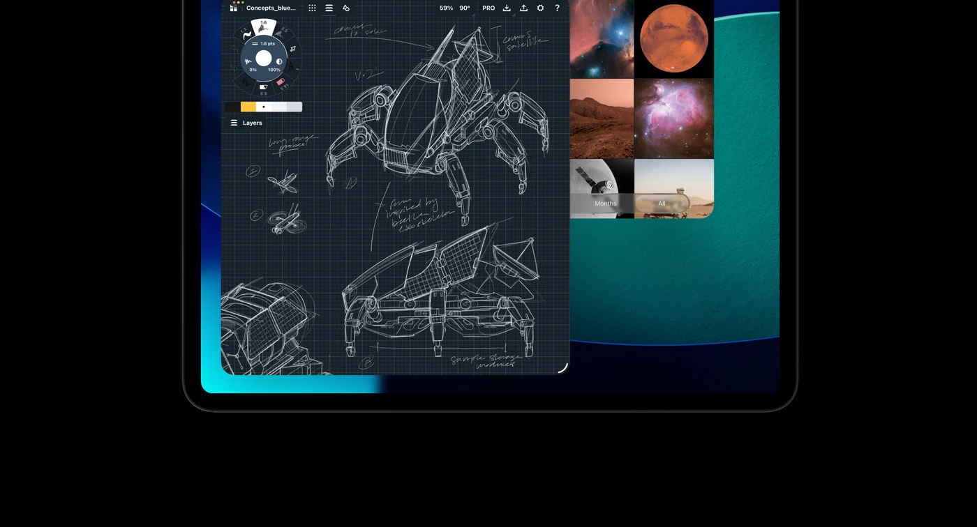 الرسم الهندسي وتعدد التطبيقات على iPad Pro